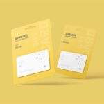 4 Views of Gift Card Mockup with Card Holder