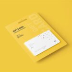 4 Views of Gift Card Mockup with Card Holder