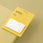 4 Views of Gift Card Mockup with Card Holder