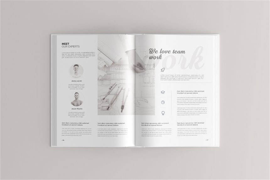 4 Views of Portrait Book Mockup Hardcover