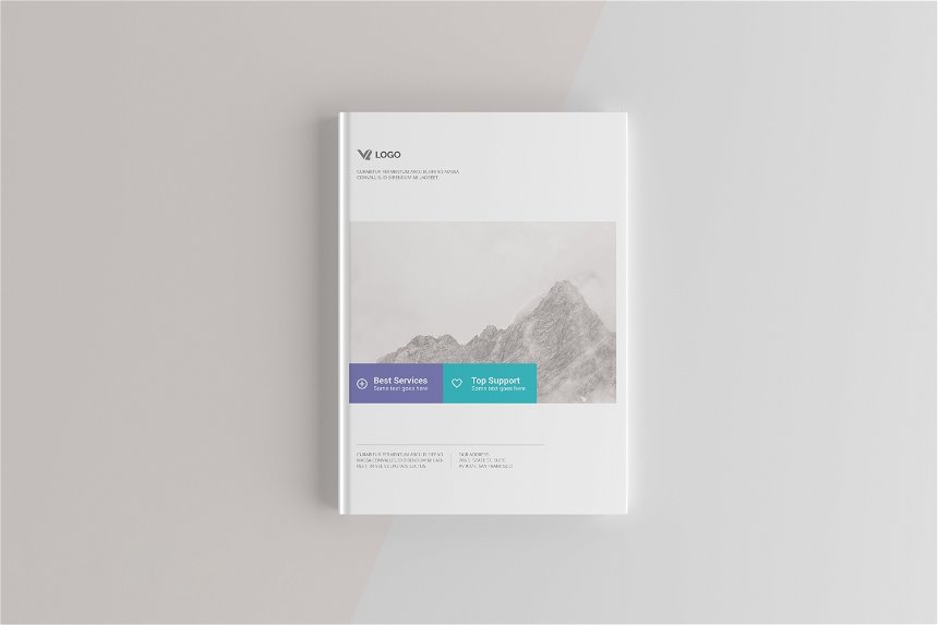 4 Views of Portrait Book Mockup Hardcover