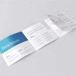 4 Views of Square 4 Fold Brochure Mockup