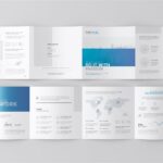 4 Views of Square 4 Fold Brochure Mockup