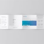 4 Views of Square 4 Fold Brochure Mockup