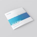 4 Views of Square 4 Fold Brochure Mockup
