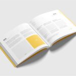 4 Views of Square Softcover Book Mockup