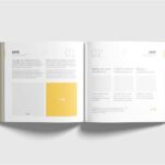 4 Views of Square Softcover Book Mockup