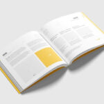4 Views of Square Softcover Book Mockup