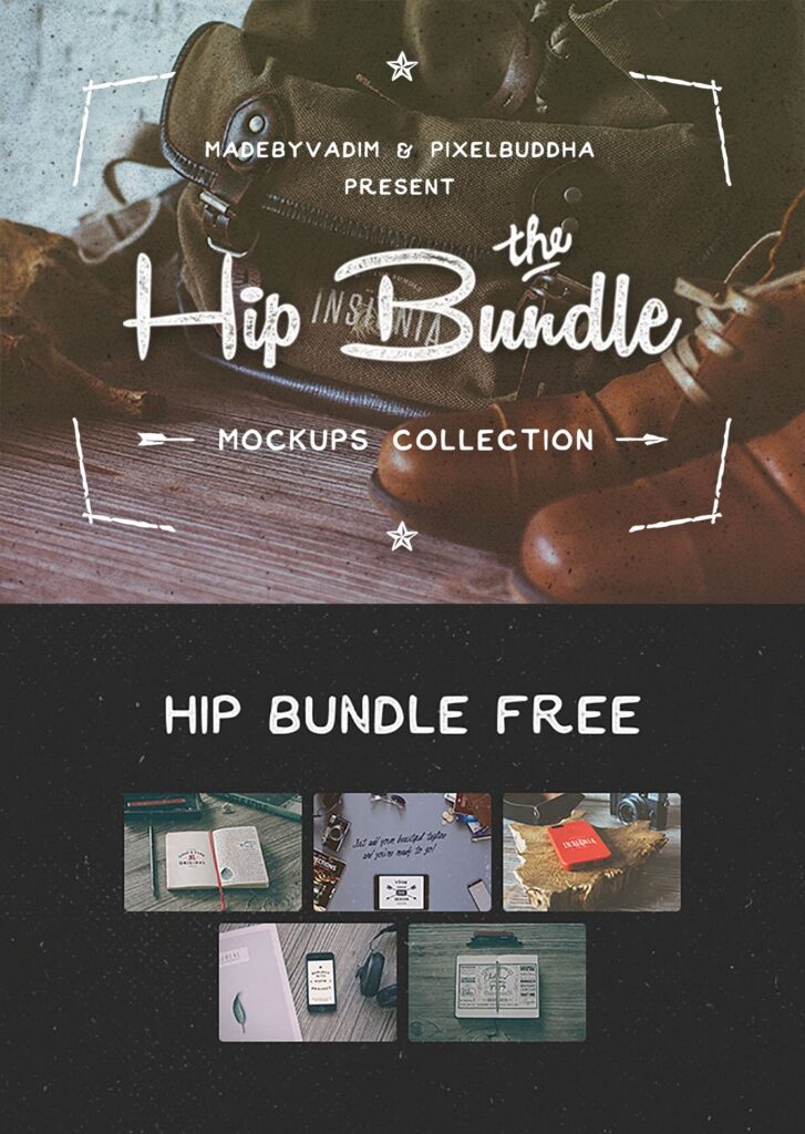 4 Vintage Hero Image Mockups