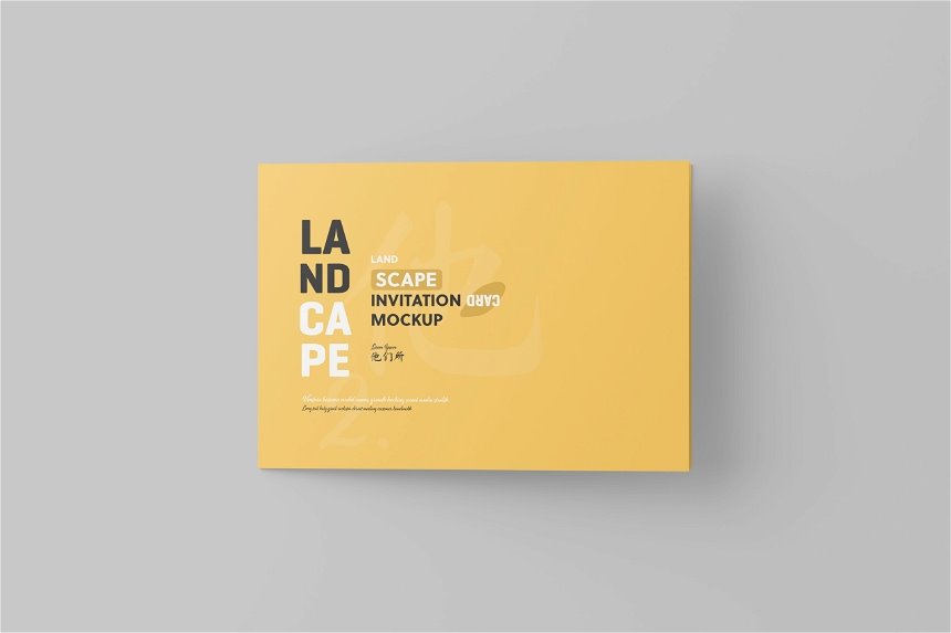 4 Visions of Invitation Card Mockup with Envelope