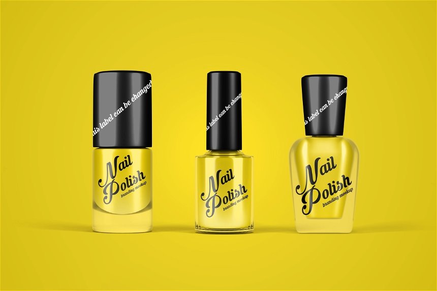 4 Visions of Nail Polish Bottle Mockup
