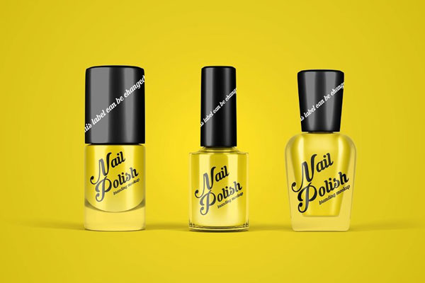 4 Visions of Nail Polish Bottle Mockup