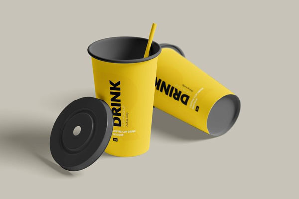 4 Visions of Paper Drink Cups Mockup