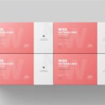 4 Visions of Wide Rectangle Box Mockup