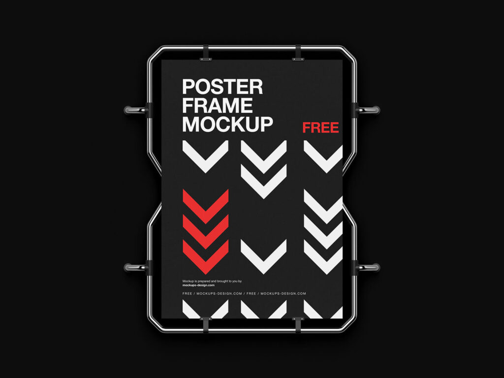 4 Wall Mounted A4, A3 Poster Mockups in Varied Shots