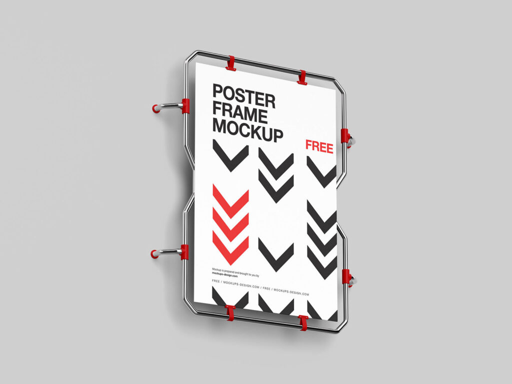 4 Wall Mounted A4, A3 Poster Mockups in Varied Shots