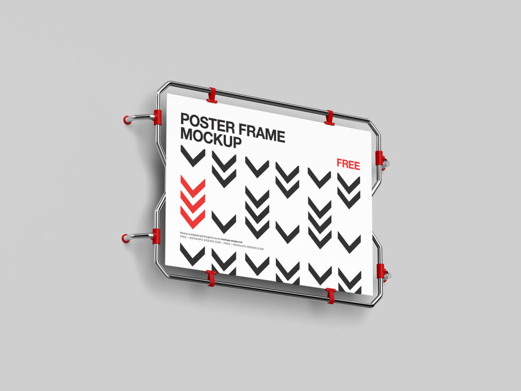 4 Wall Mounted A4, A3 Poster Mockups in Varied Shots
