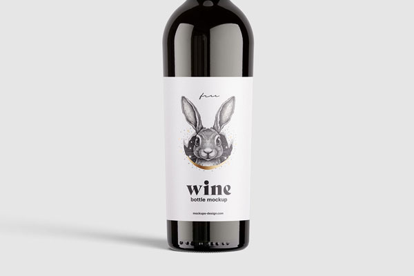 4 Wine Bottle Label Mockups Made of Amber or Transparent Glass