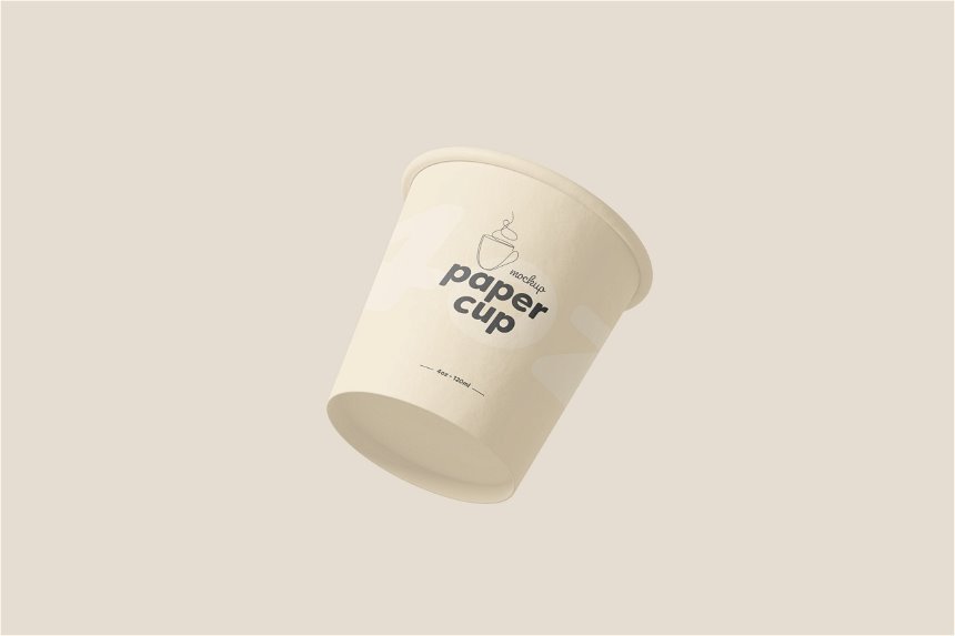 4oz Paper Cup Mockup in 4 Shots