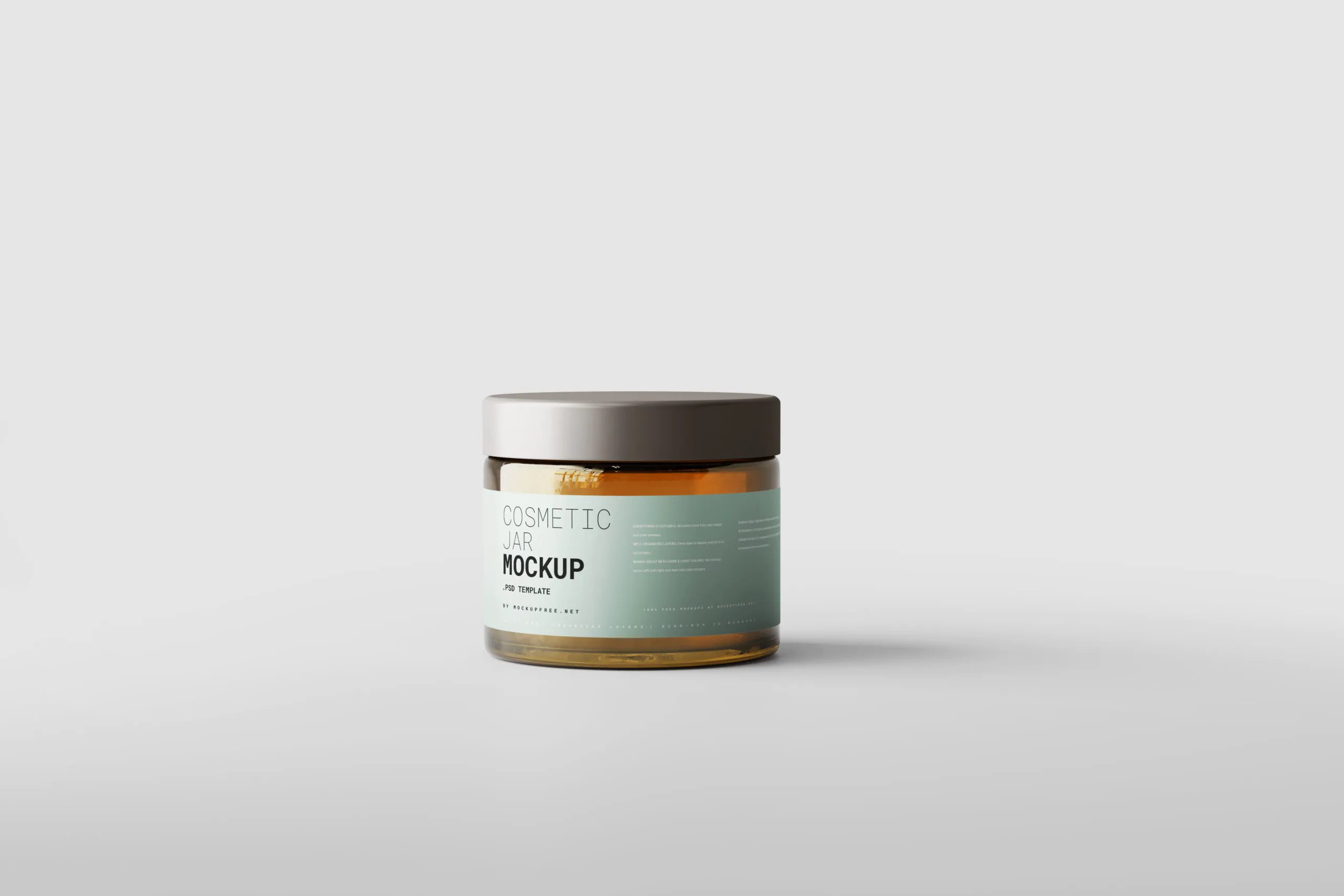 5 Amber Glass Cosmetic Jar Mockups with Box in Varied Views FREE PSD