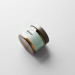 5 Amber Glass Cosmetic Jar Mockups with Box in Varied Views