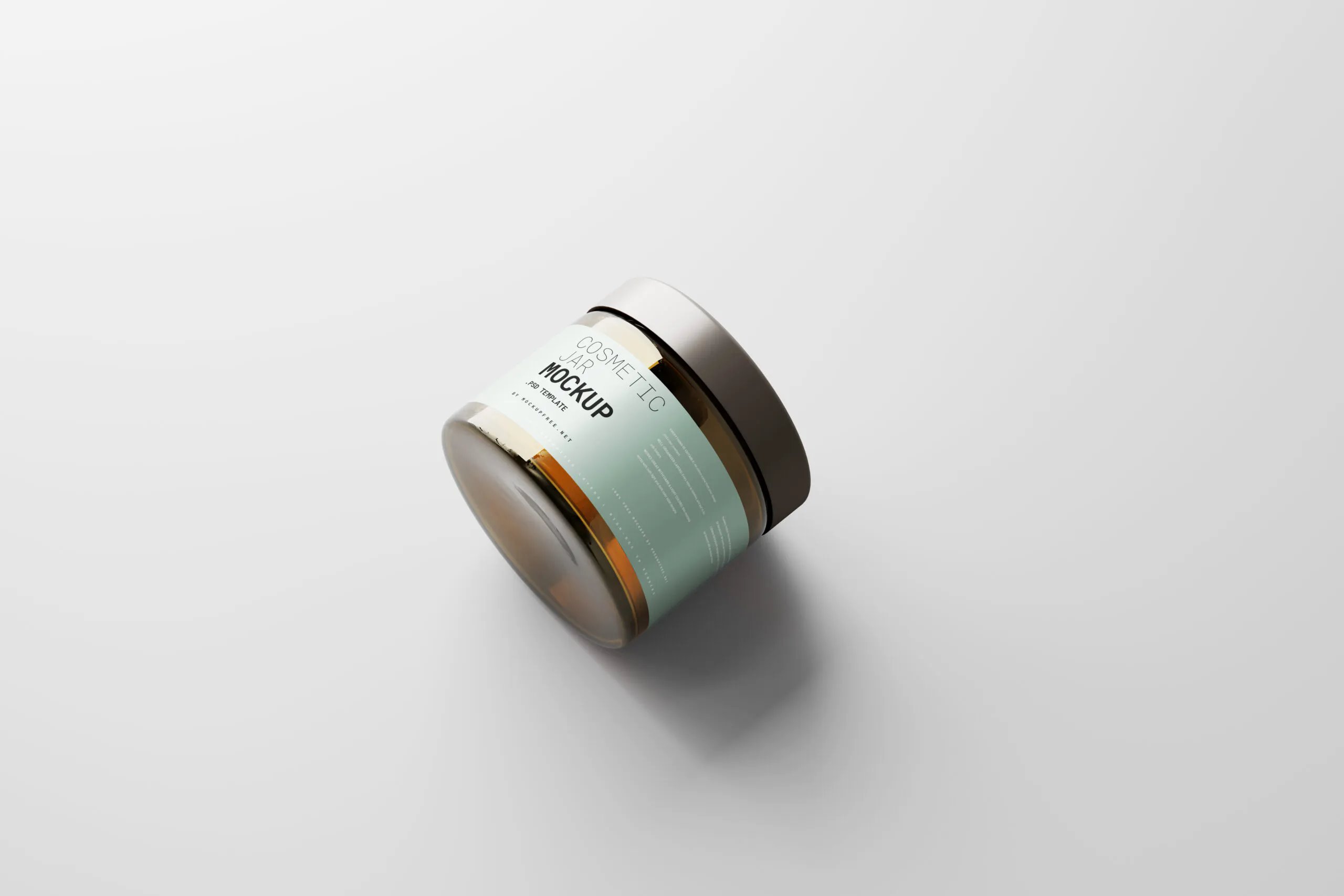 5 Amber Glass Cosmetic Jar Mockups with Box in Varied Views FREE PSD