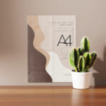 5 Angles of A4 Folded Poster / Flyer Mockup