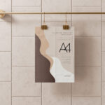 5 Angles of A4 Folded Poster / Flyer Mockup