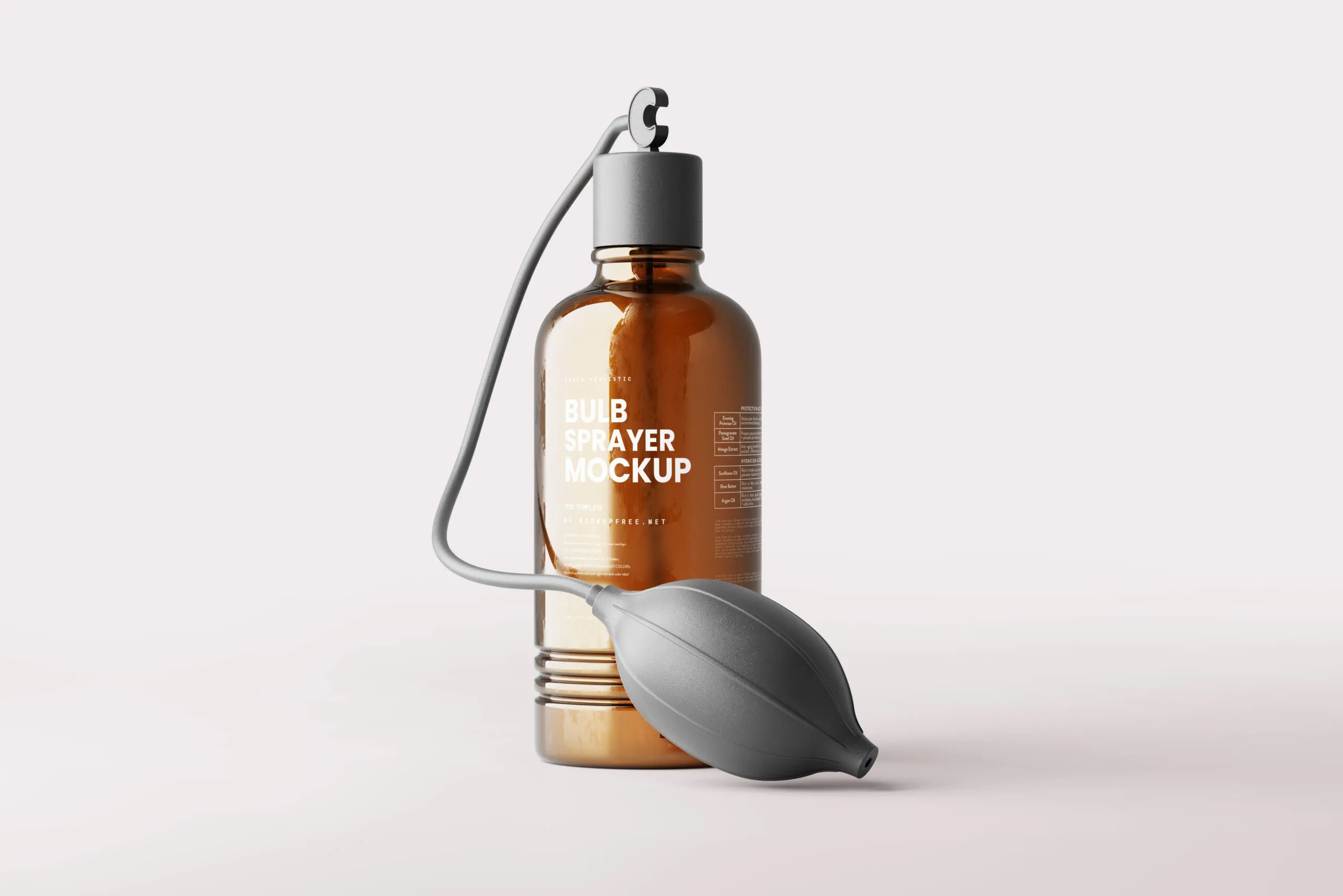 5 Angles of Spray Bottle Mockup with Bulb Atomizer FREE PSD