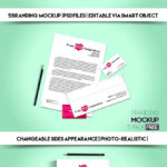 5 Stationery Mockups in Different Views and Arrangements mockup preview