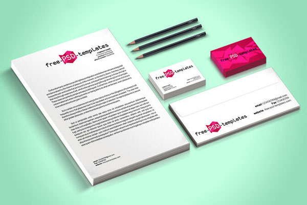5 Stationery Mockups in Different Views and Arrangements