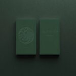 5 Business Cards Mockups with Embossed Text Effect in Varied Views