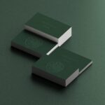 5 Business Cards Mockups with Embossed Text Effect in Varied Views