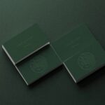 5 Business Cards Mockups with Embossed Text Effect in Varied Views