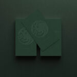 5 Business Cards Mockups with Embossed Text Effect in Varied Views