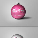 5 Close-up Shot Christmas Ball Mockups in Different Angles mockup preview