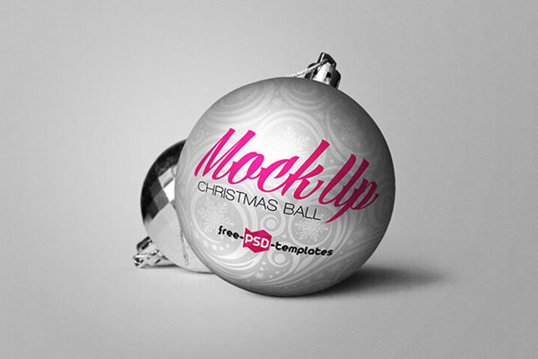 5 Close-up Shot Christmas Ball Mockups in Different Angles