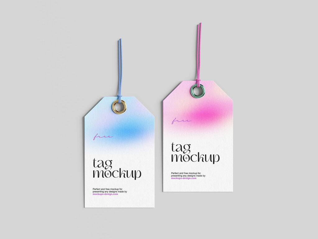 5 Close-up Shots of Label Tag Mockups
