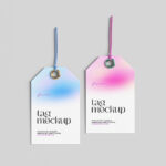 5 Close-up Shots of Label Tag Mockups
