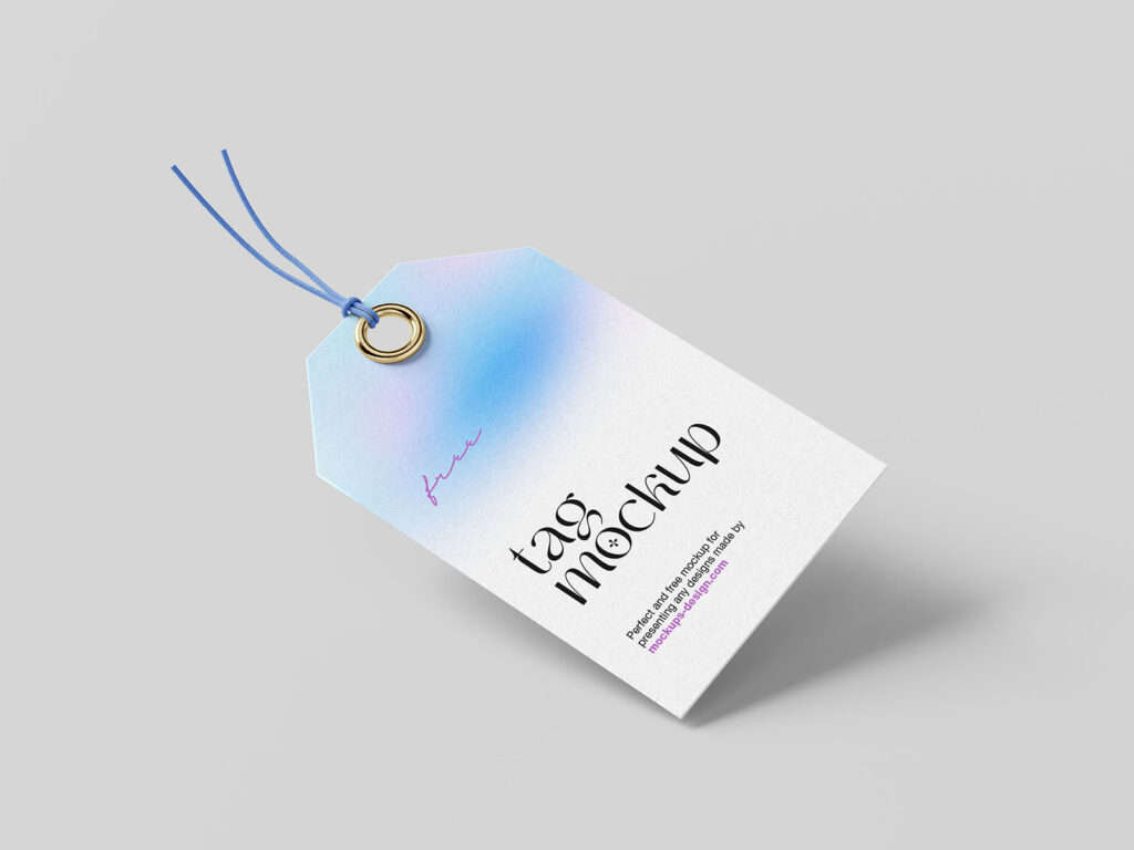 5 Close-up Shots of Label Tag Mockups