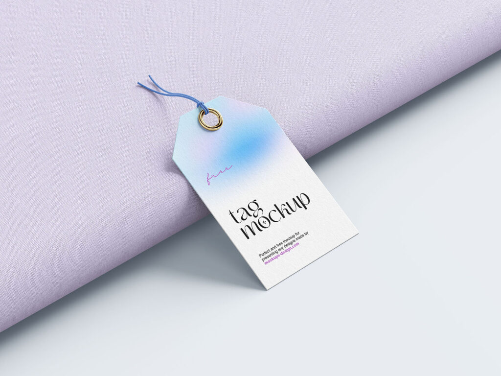 5 Close-up Shots of Label Tag Mockups