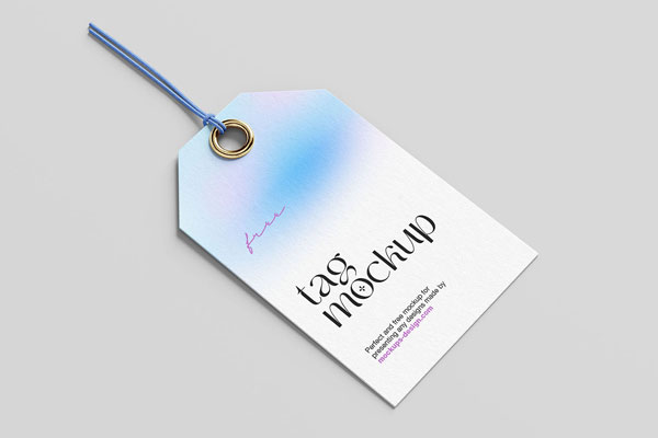 5 Close-up Shots of Label Tag Mockups