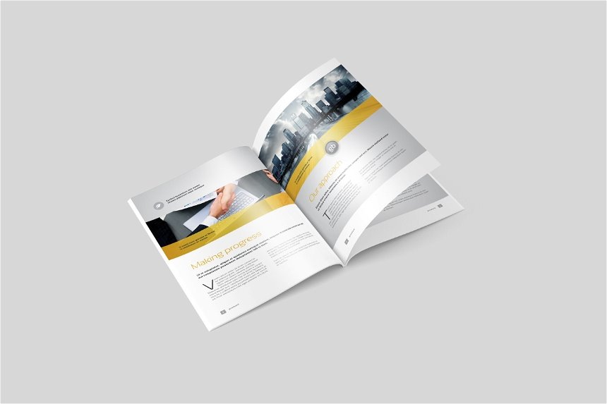 5 Different Views of US Letter Magazine Mockup