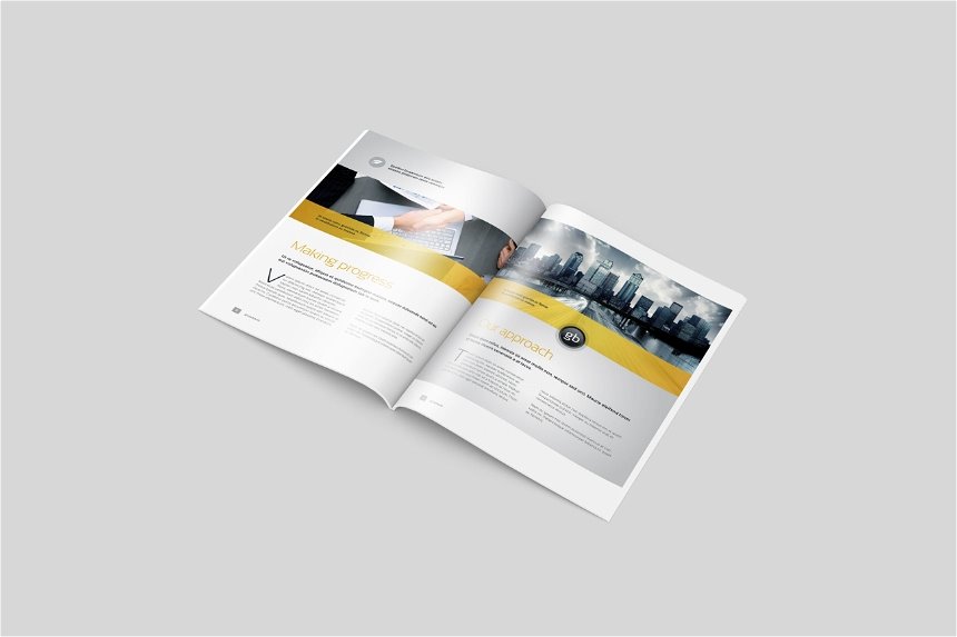 5 Different Views of US Letter Magazine Mockup