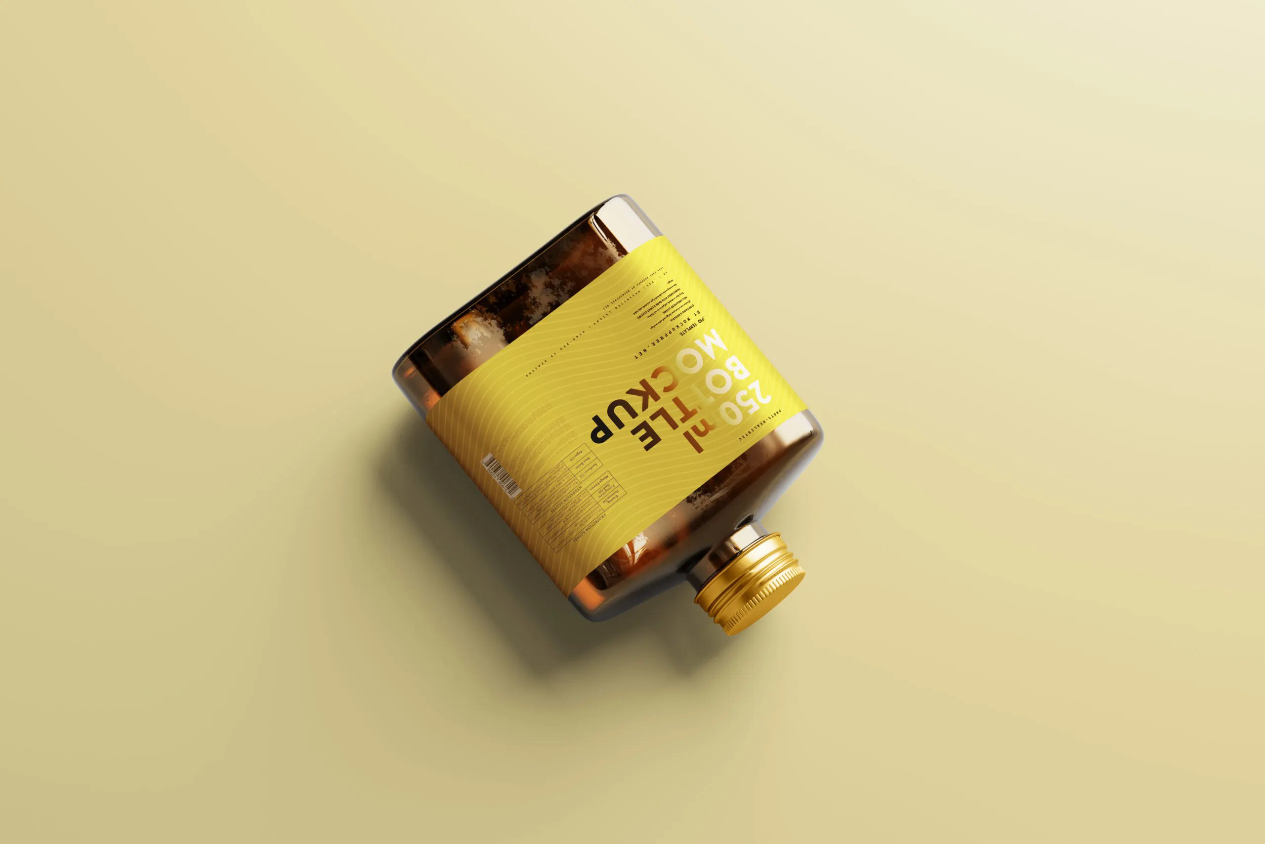 5 Flat Liquor Bottle Mockups with Screw Cap in Varied Sights FREE PSD