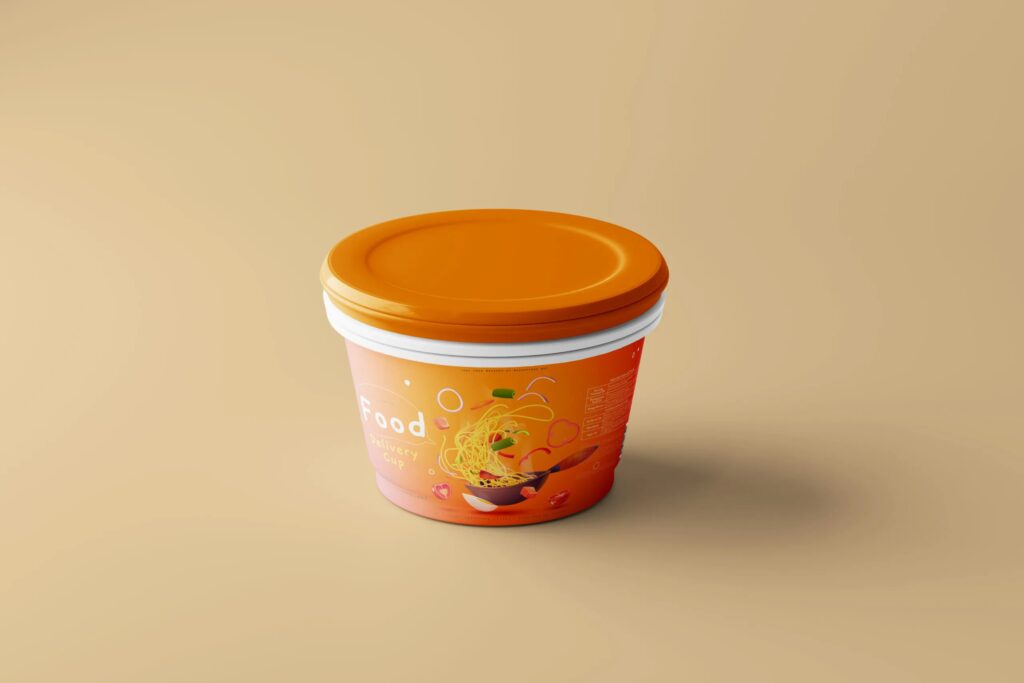 5 Food Delivery Cup Mockups in Varied Sights