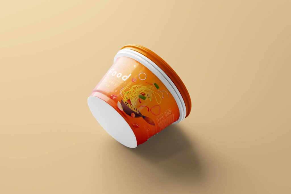 5 Food Delivery Cup Mockups in Varied Sights
