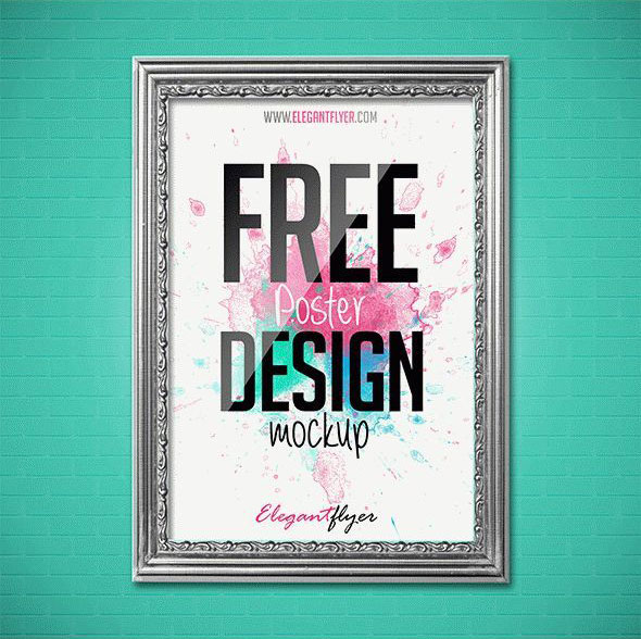 5 Front View Vertical Poster Design Mockups