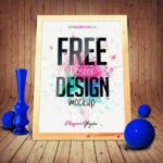 5 Front View Vertical Poster Design Mockups
