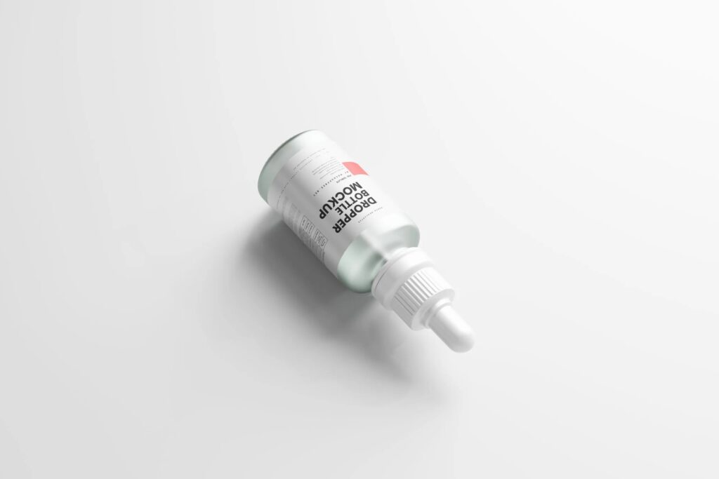 5 Frosted Glass Dropper Bottle Mockups in Different Visions